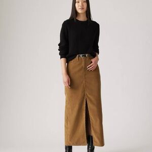 Levi's Tan Corduroy Maxi Skirt NWT Size 30 100% Cotton